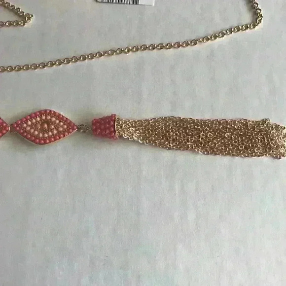 INC new Gold Tone Bead Chain in Coral - Picture 5 of 8